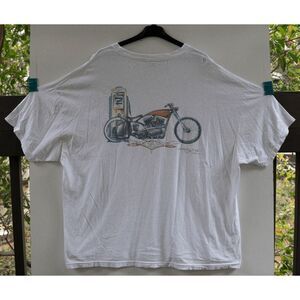 Vintage Brent‎ Gill Classic Custom Motorcycle White T-Shirt Size 3XL